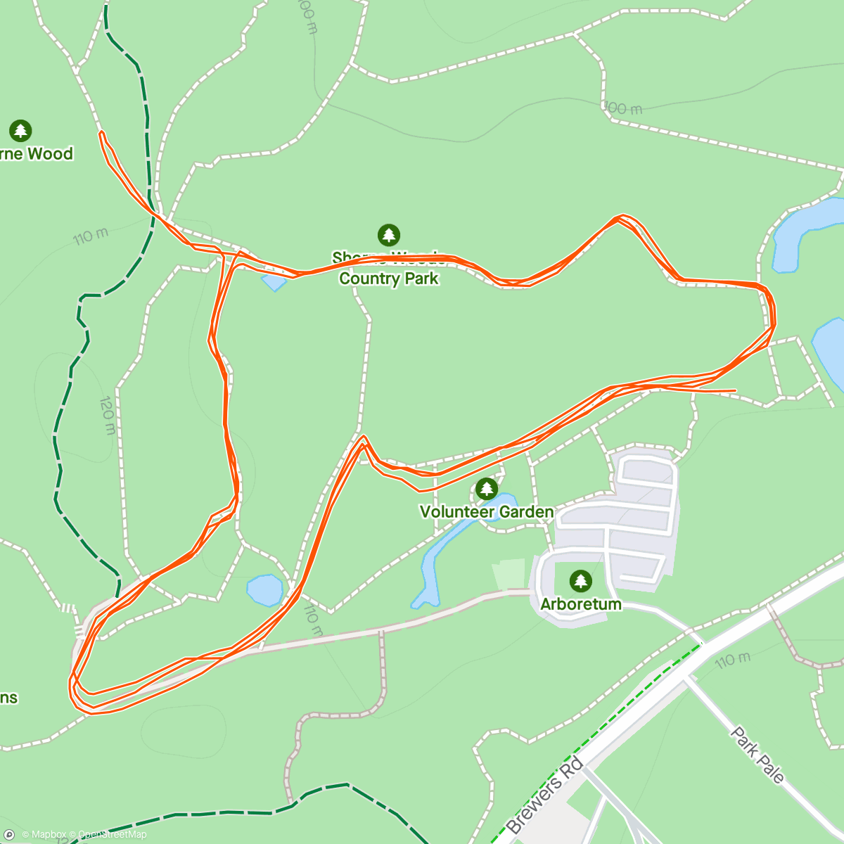 Mappa dell'attività Shorne Woods parkrun