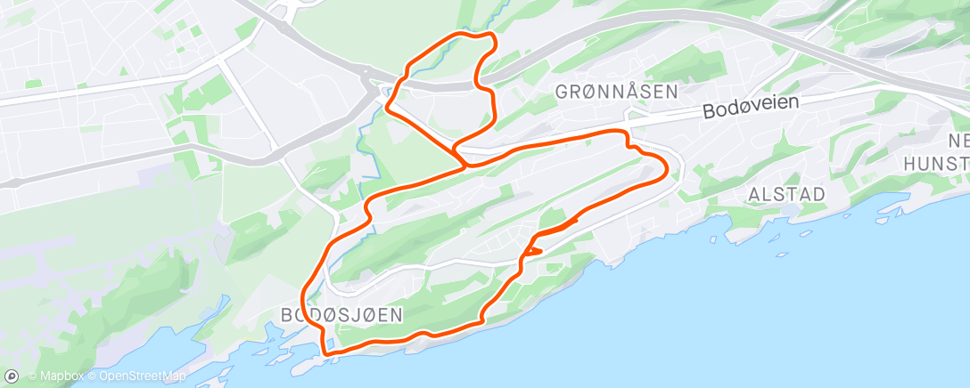 Map of the activity, 7 km rolig løp 🏃🏼‍♀️
