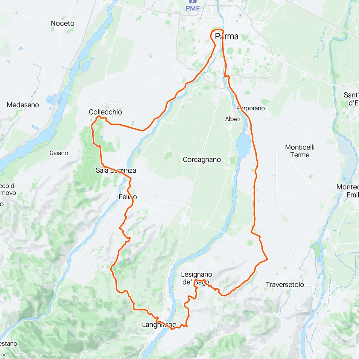 活动地图，L’Etape Parma by Tour de France