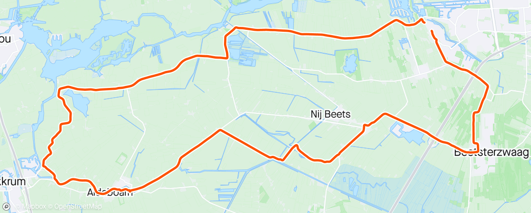 Map of the activity, Evening Ride 🌥️