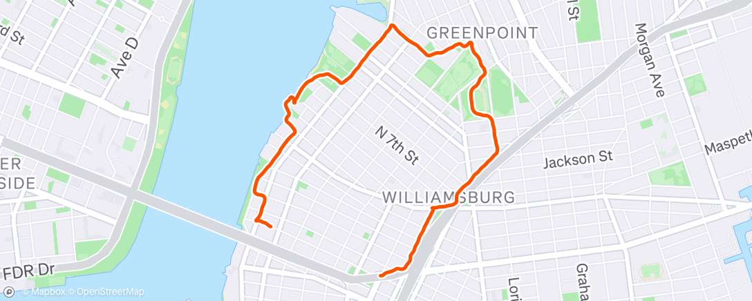 Map of the activity, Evening Run