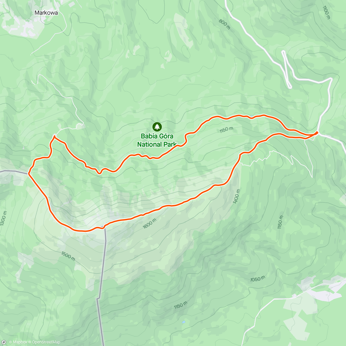 Map of the activity, Babia Góra