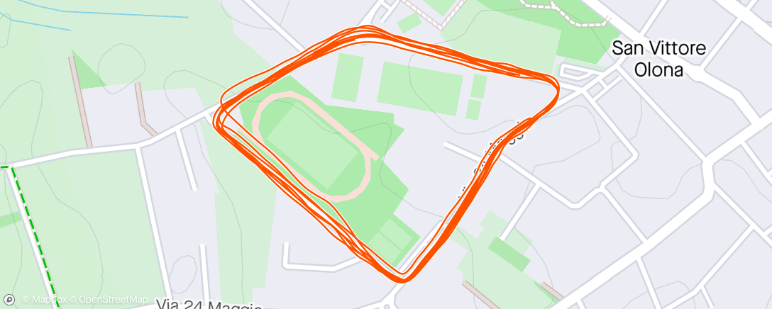 Map of the activity, 10x500 r2’ jog