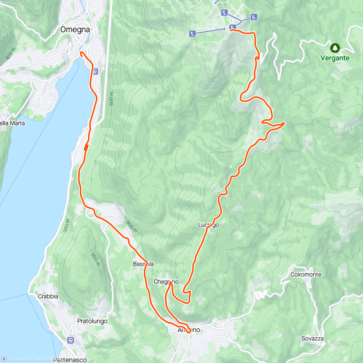Mapa de la actividad (ROUVY - Mottarone to Omegna | Downhill | IT ®mky160)