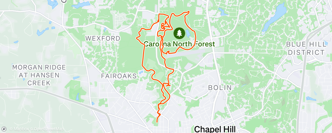 Map of the activity, Morning Mountain Bike Ride