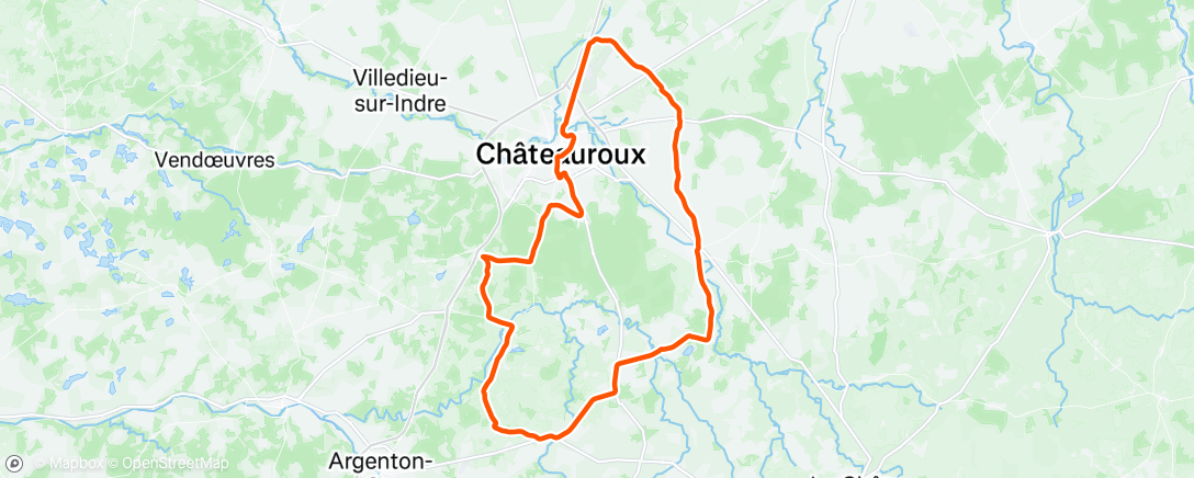 Map of the activity, Sortie vélo le matin