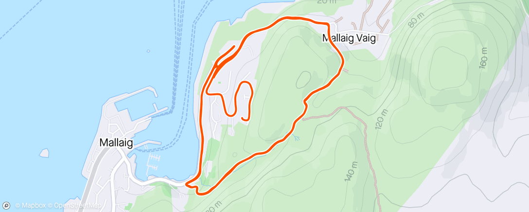 Map of the activity, 50' hills