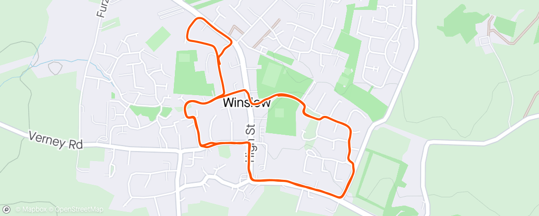 Map of the activity, Thursday Afternoon Run with Runna ✅