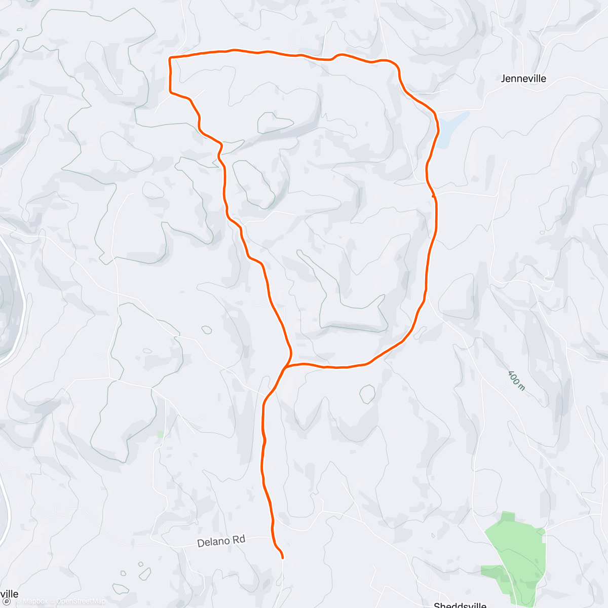 Map of the activity, soft roads, warm rays
