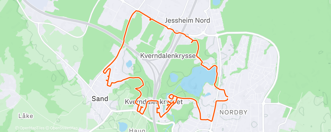 Map of the activity, Easy morning run