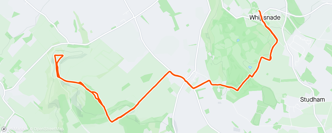 Mapa de la actividad, Icknield Trail west part 4. Whipsnade to Ivinghoe Beacon.(10km) and back again.