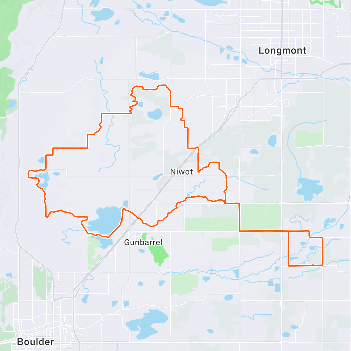 Map of the activity, 65 and Sunny Christmas Eve Ride
