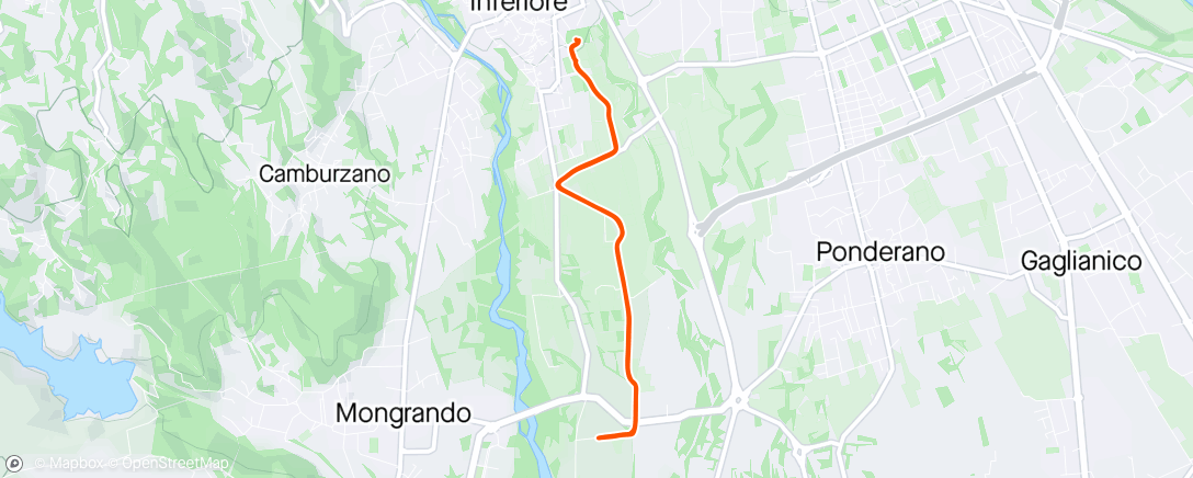 Map of the activity, Corsa dell'ora di pranzo