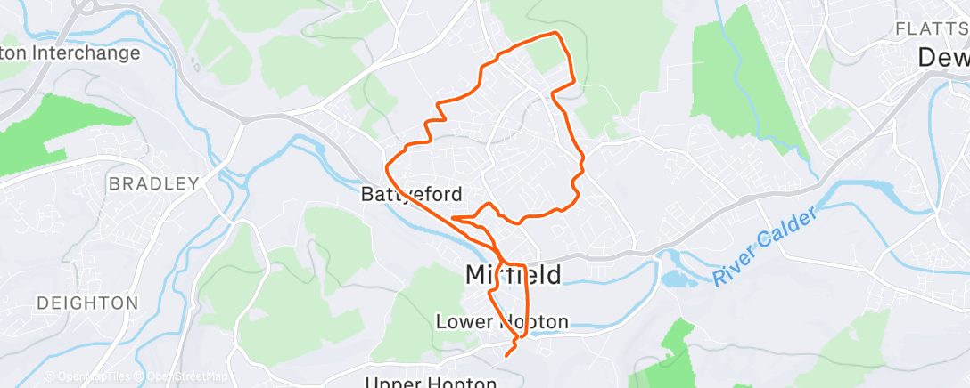 Map of the activity, Evening Run