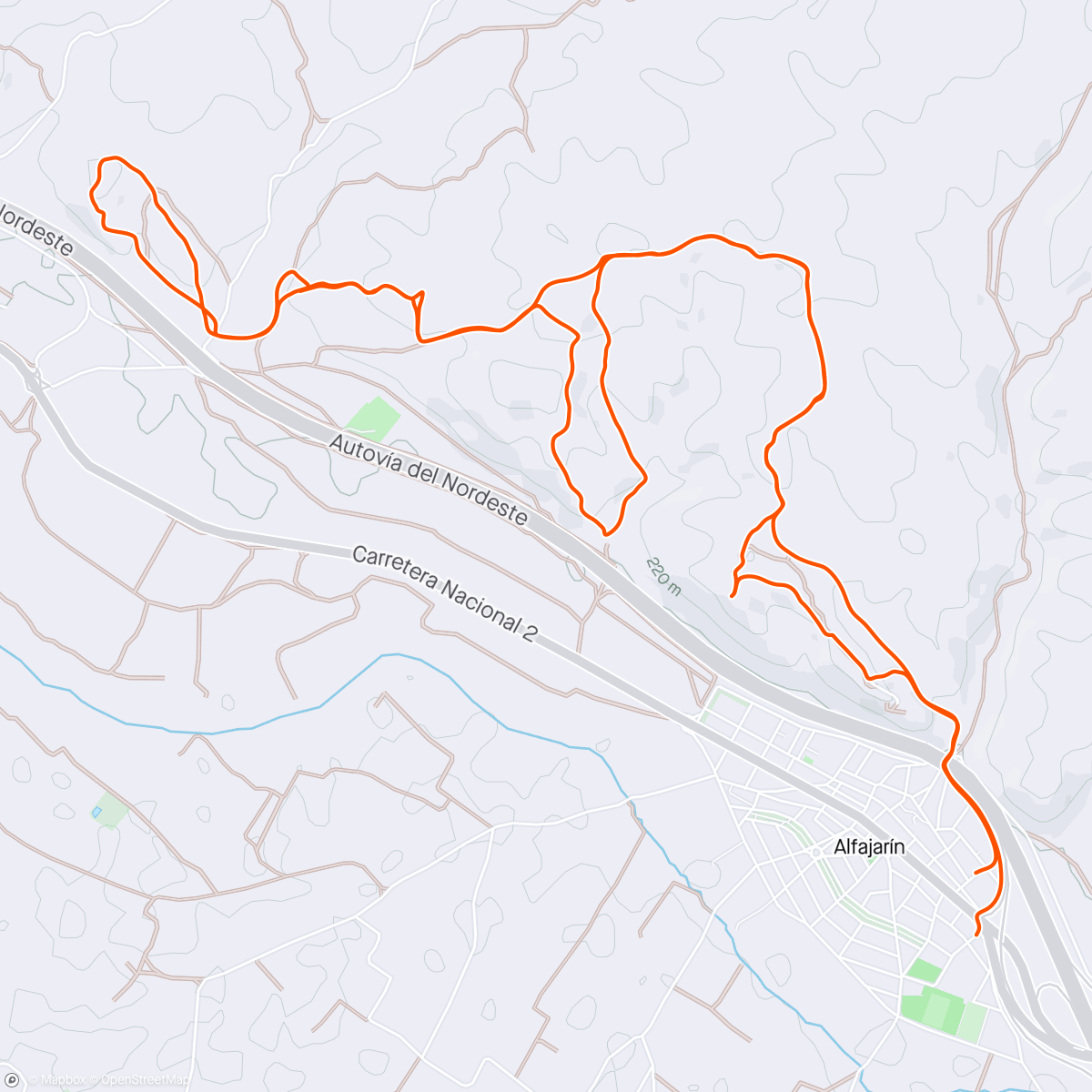 Map of the activity, Trail Training