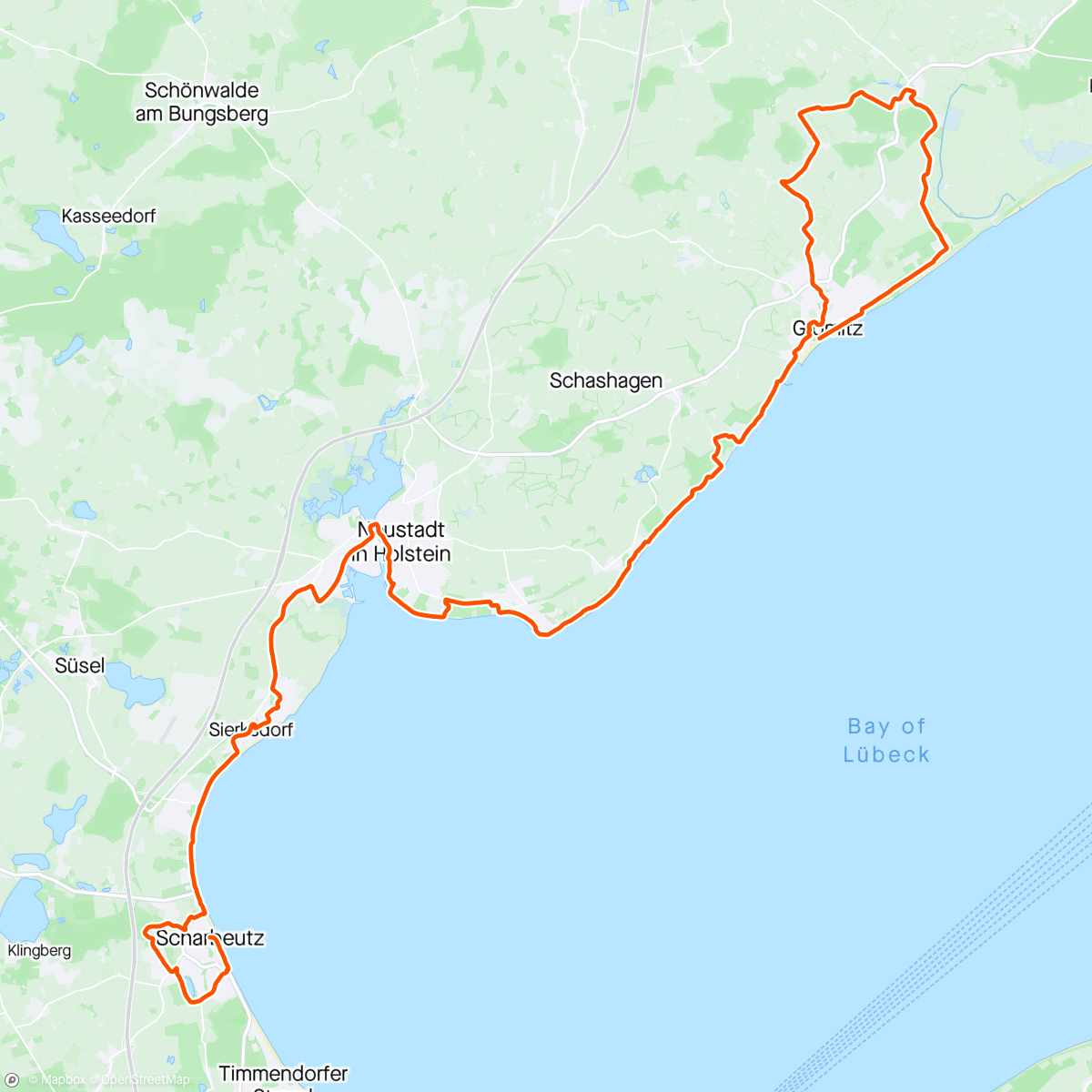 Karte der Aktivität „Megamarsch Ostsee 2.0”