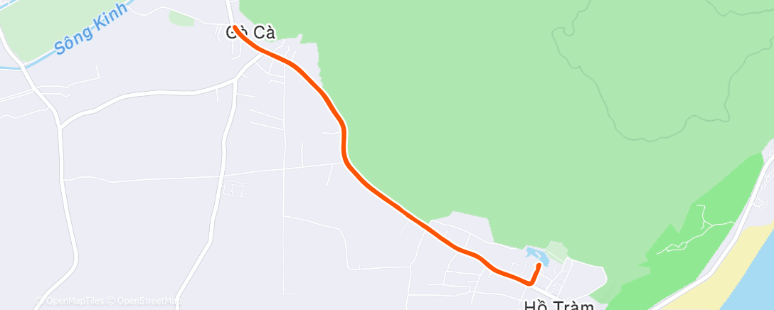 Map of the activity, Afternoon Run