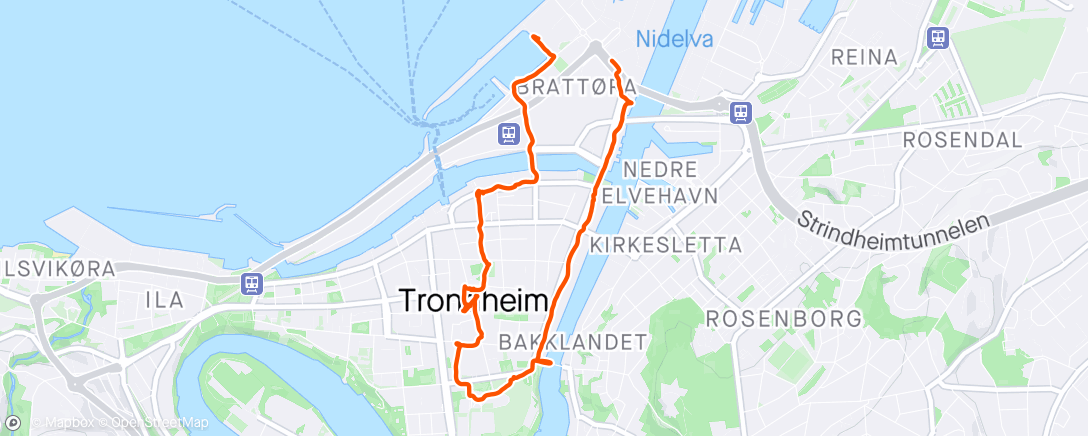Map of the activity, Tur i Trondheim