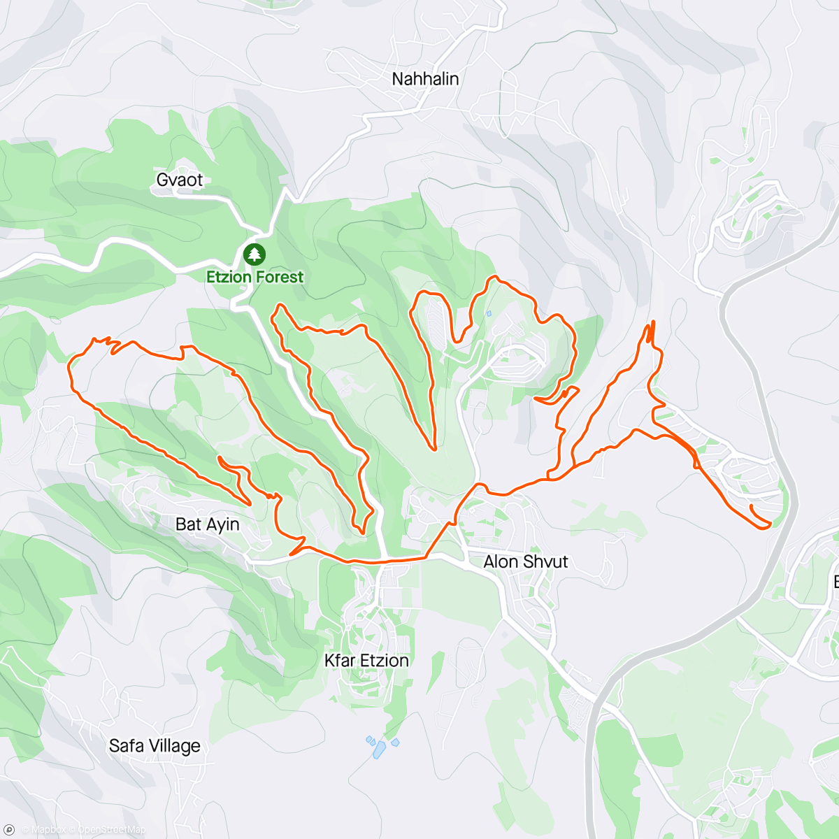 Map of the activity, סובב גוש עציון