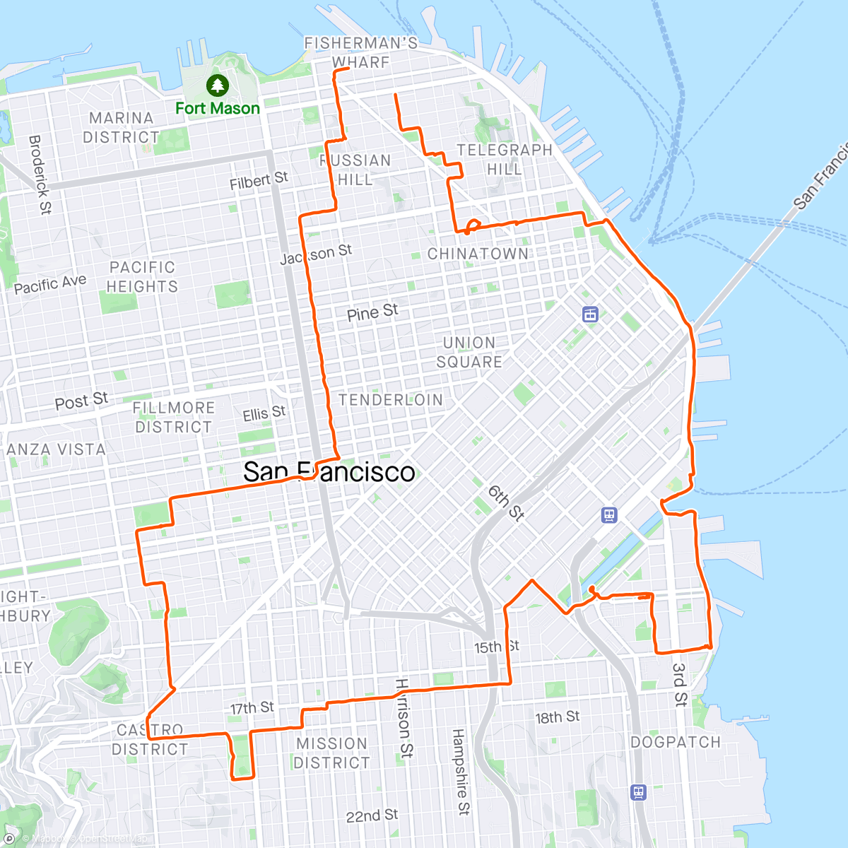 Карта физической активности (San Francisco Streets)