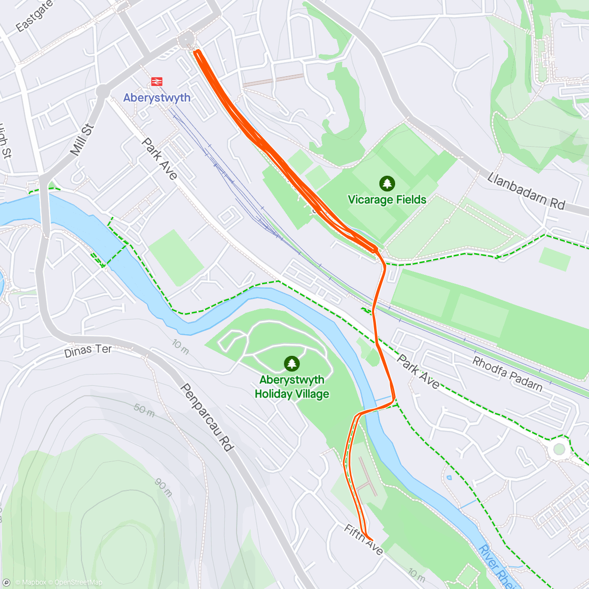 Map of the activity, Parkwalk