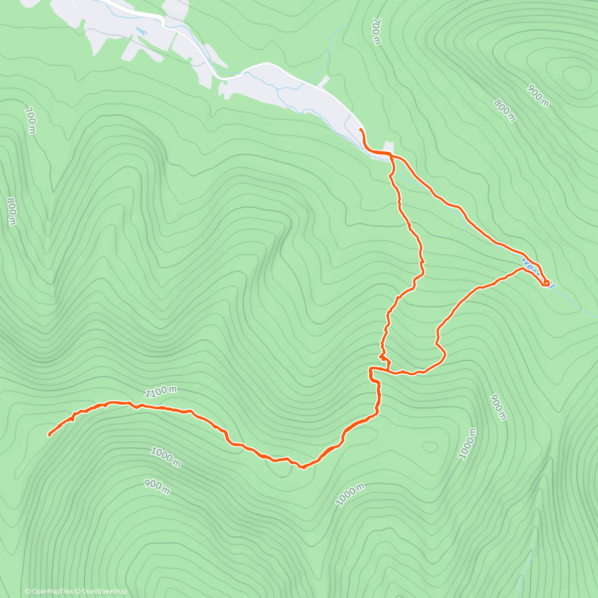 Map of the activity, Westkill snowshoe bushwack