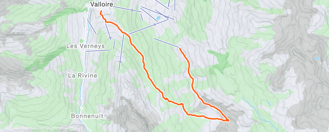 Map of the activity, Ski de randonnée le matin