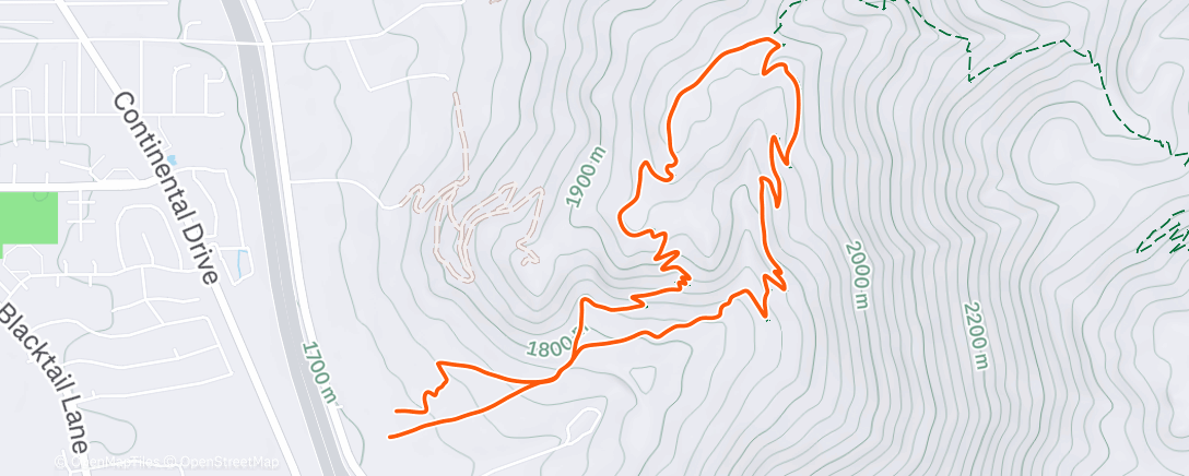Map of the activity, Afternoon Hike