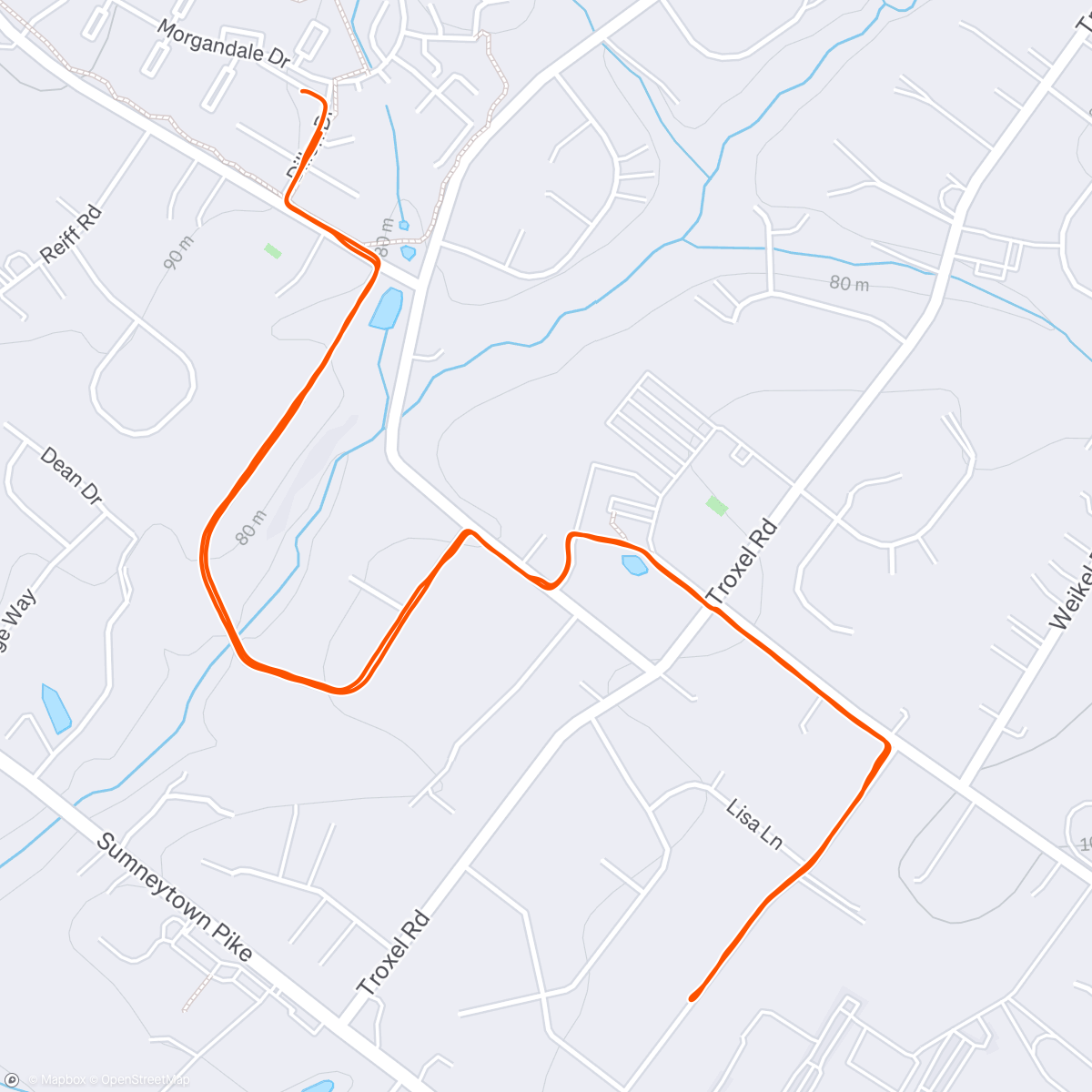Map of the activity, Morning Run
