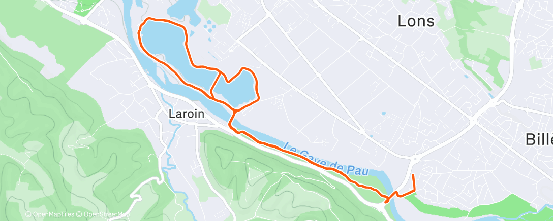 Carte de l'activité Course à pied le midi