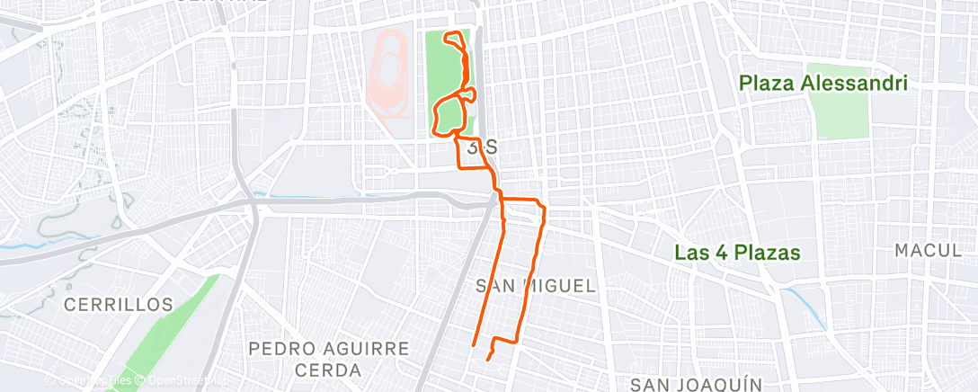 Карта физической активности (Carrera de noche)