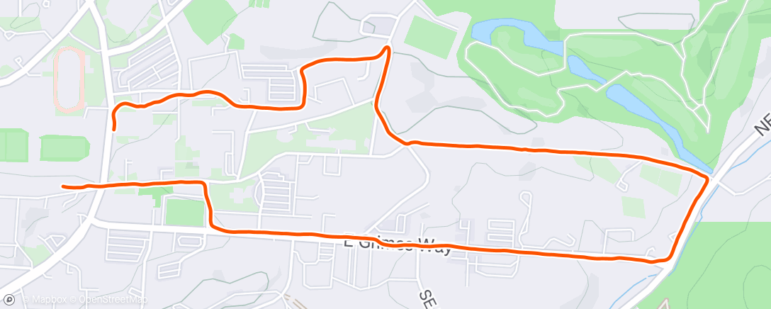 Map of the activity, Afternoon Run