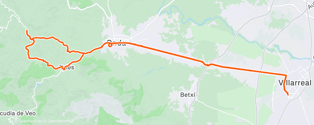 Map of the activity, Pedalata mattutina