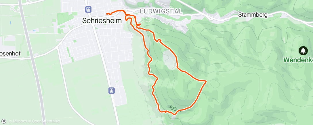 Map of the activity, Schriesheim Hike wichtig Marvin
