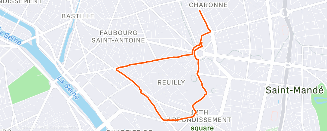 Map of the activity, Morning Run