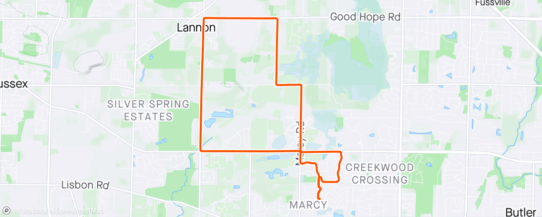 Map of the activity, Quick Ride before Temps Drop