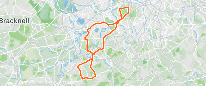 Route map for LEATHERHEAD (CAFE AT END) – G1/2 43MI 1350FT G3U 41MI 1100FT G3L 37MI 1000FT
