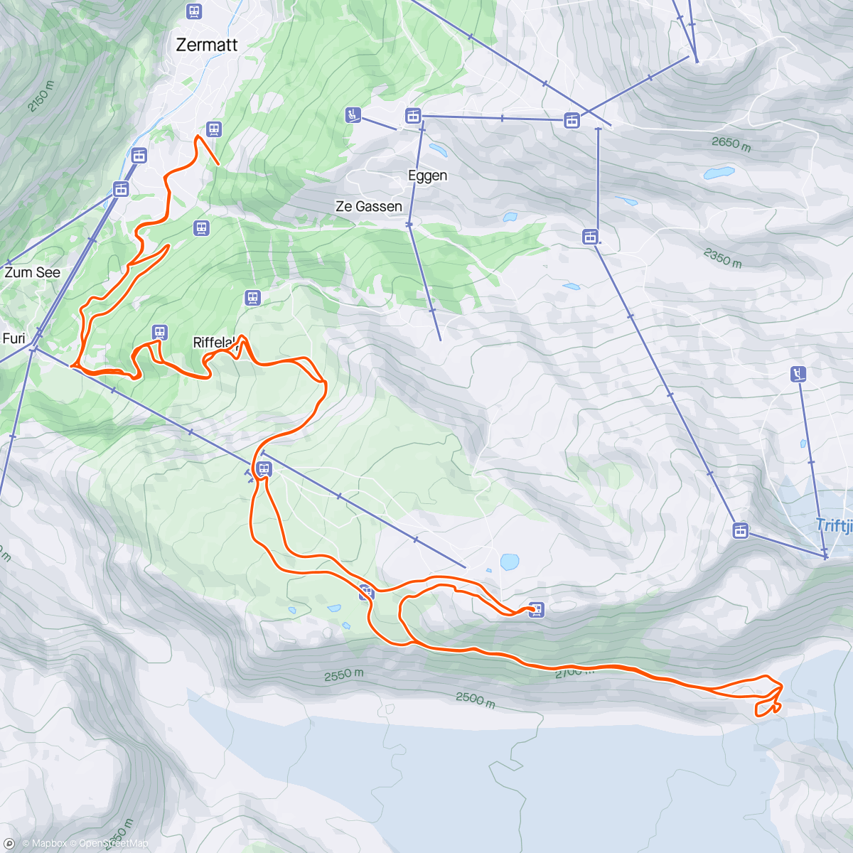 Mapa da atividade, Gornergrat