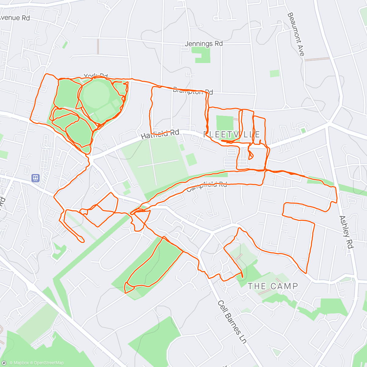 Mapa de la actividad (Tuesday afternoon weekly after work non stop🌧 filled 13.20 miles free natural shower🚿 Detox walk 🚶‍♂️ vibes)