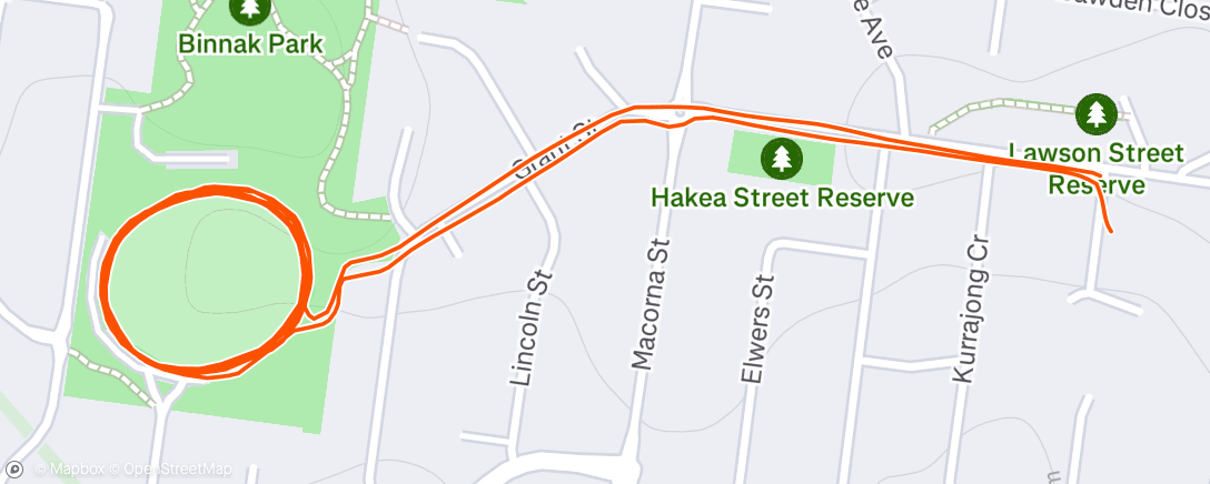Map of the activity, Morning Run