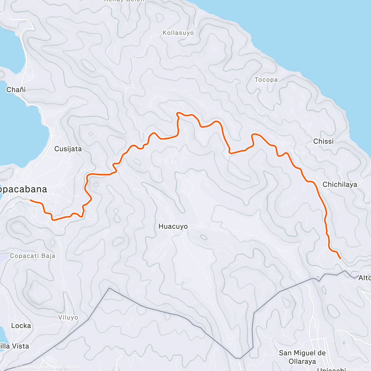 Map of the activity, ROUVY - Copacabana | Titicaca | Bolivia