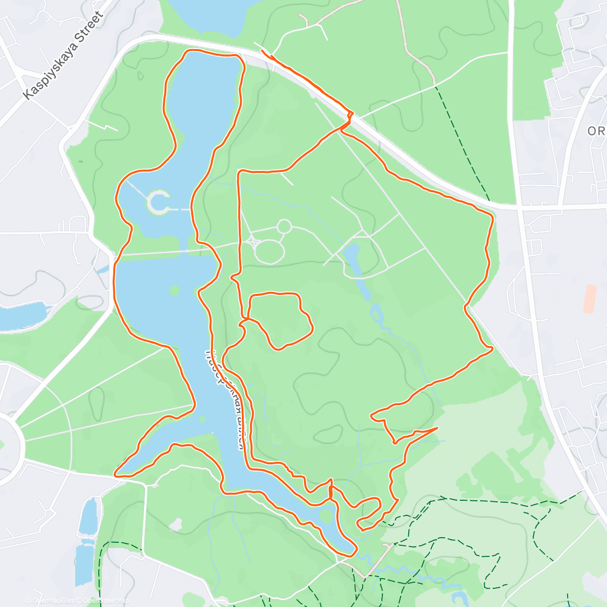 Map of the activity, Дневной забег