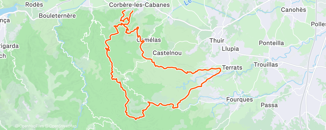 Map of the activity, Lunch Gravel Ride
