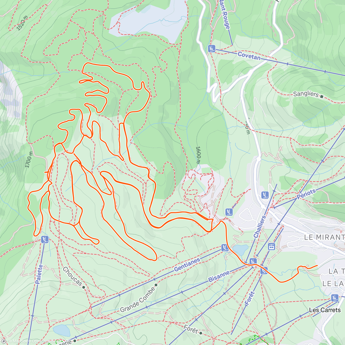 Mappa dell'attività Ski Classique saisies