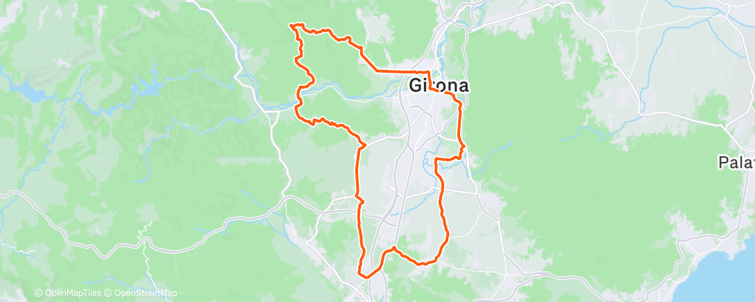 Map of the activity, Bicicleta a la hora del almuerzo