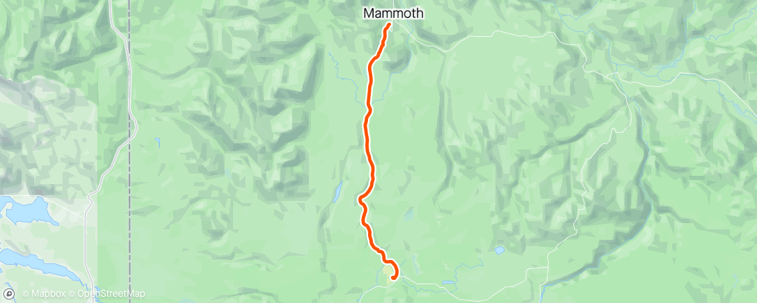 Map of the activity, Mammoth to Norris and back