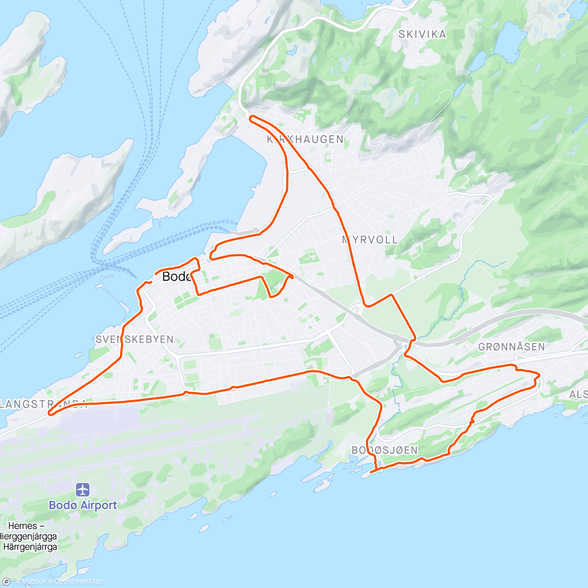 Mapa de la actividad (Bodø)