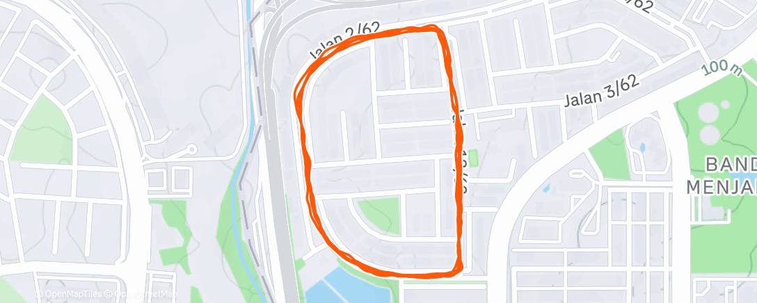 Map of the activity, Outdoor run