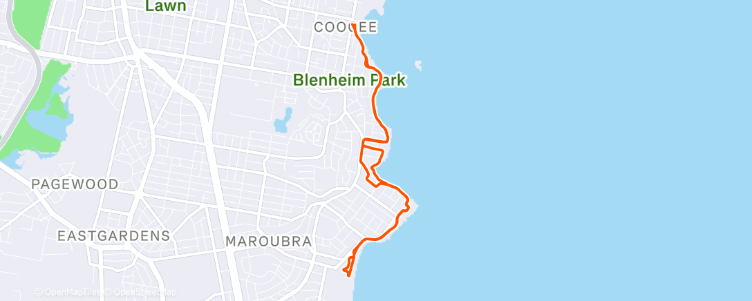 Map of the activity, Coogee south