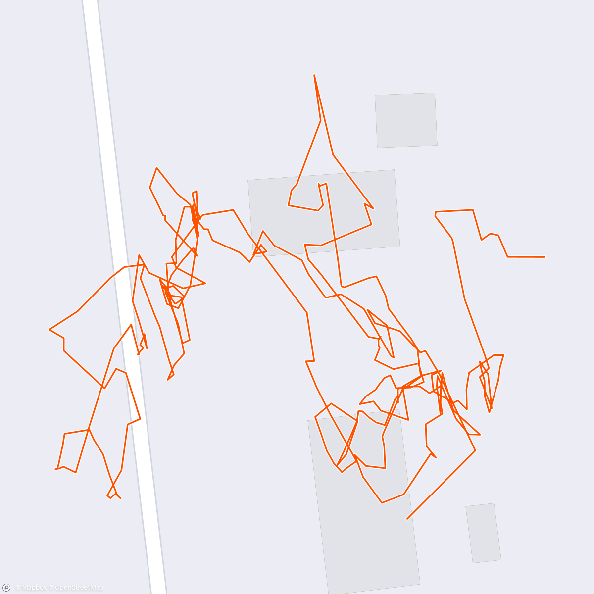 Map of the activity, Treadmill Run 3km